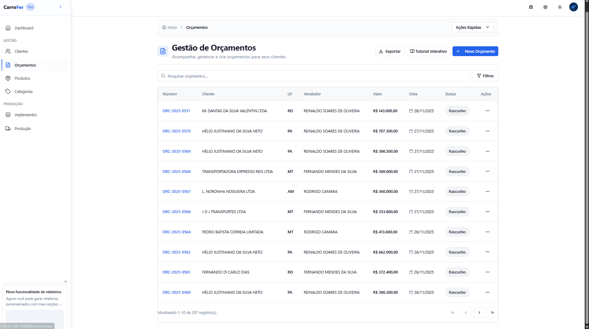 Plataforma de Gestão de Orçamentos - 1